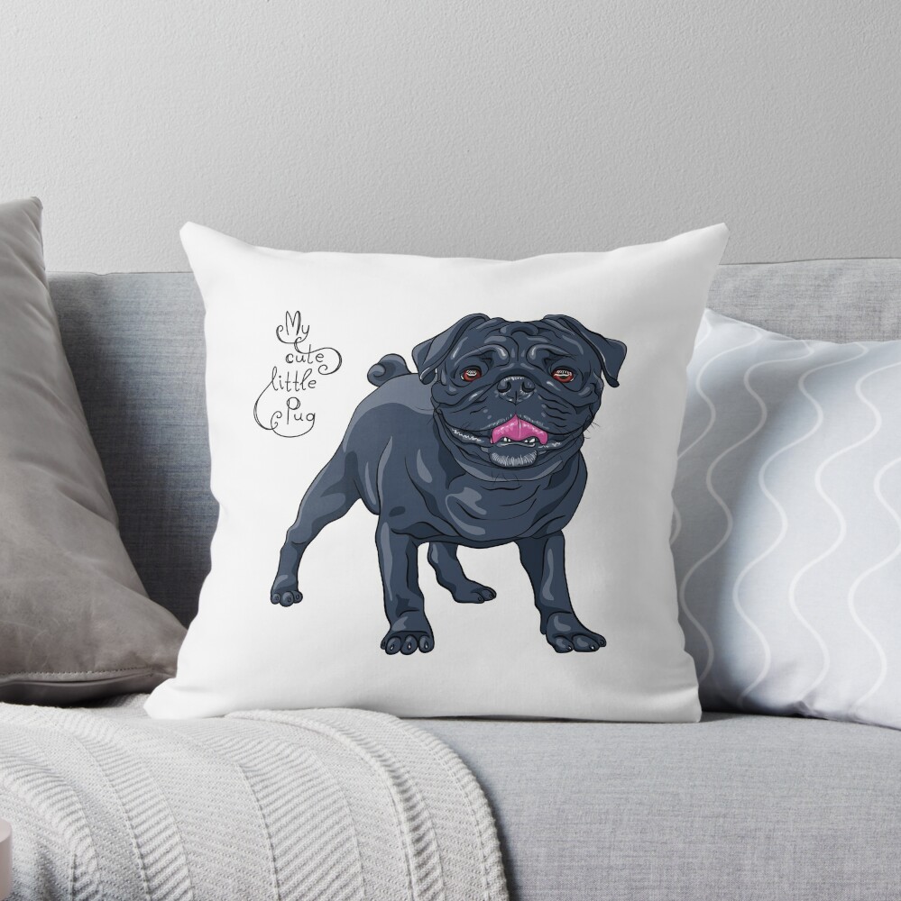 pug needlepoint pillow