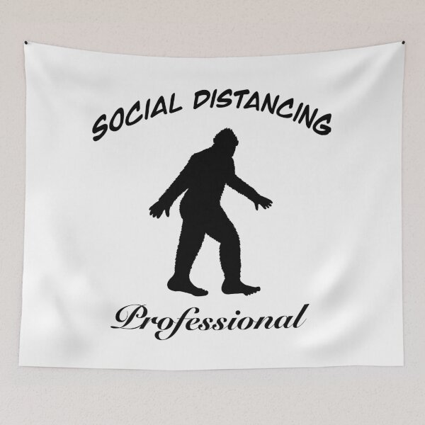 Item preview, Social Distancing Professional Bigfoot - black & white designed and sold by EcoElsa.