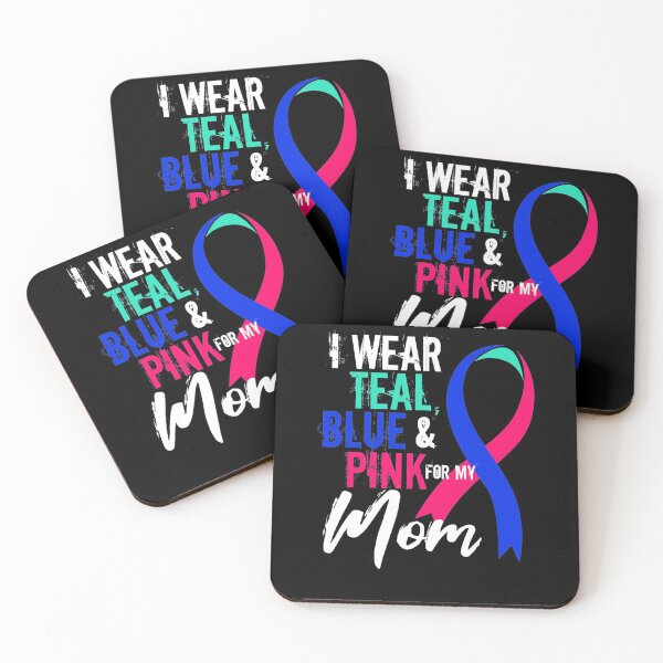 Item preview, Thyroid Cancer Awareness For My Mom Mother Blue Pink Teal designed and sold by MargaretHagon.