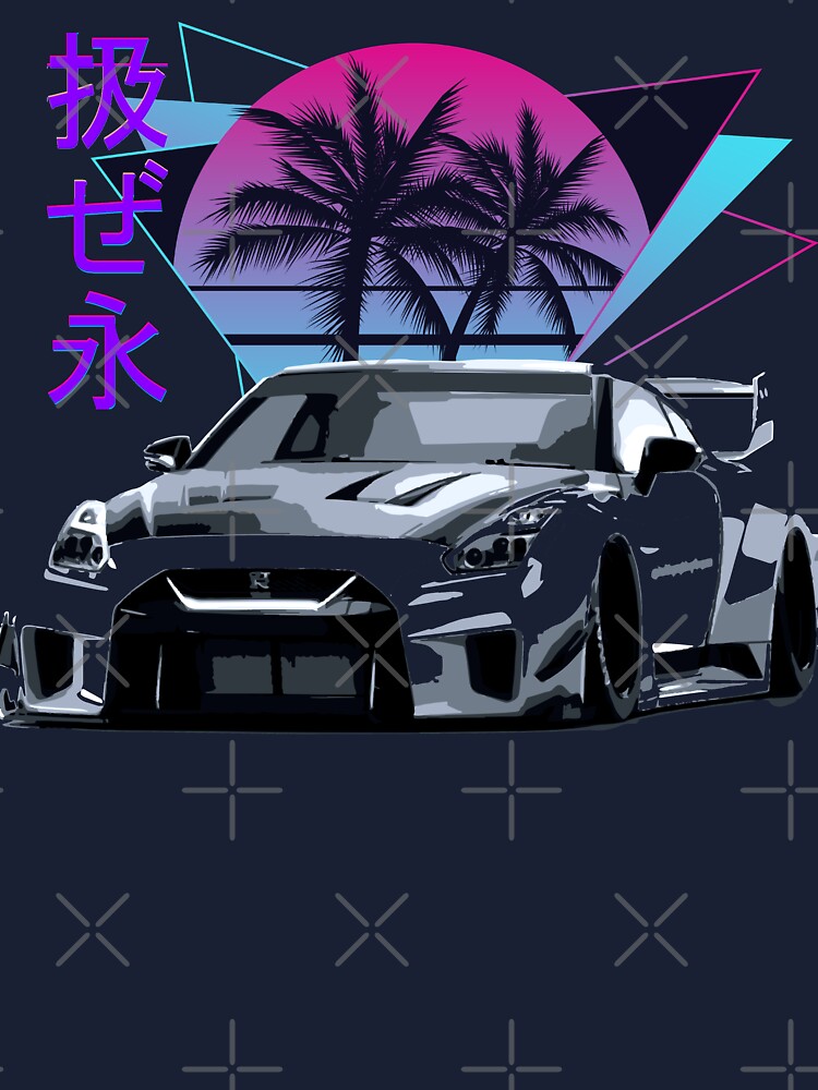 Vaporwave Aesthetic Black GTR R35 Skyline JDM Tuning Drift Racing Sticker