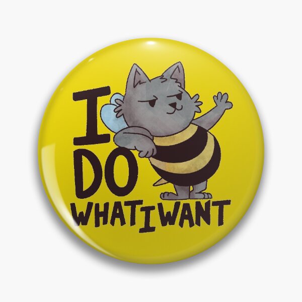 Item preview, I Do What I Want Cute Cartoon Cat Bee designed and sold by Piztees.