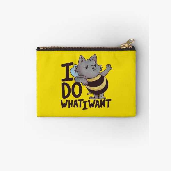 Item preview, I Do What I Want Cute Cartoon Cat Bee designed and sold by Piztees.