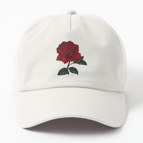 RED ROSE, Flower painting Dad Hat