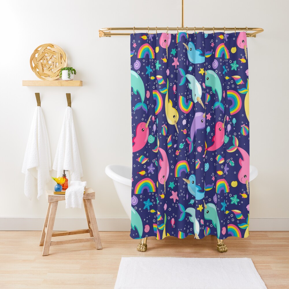 Vista previa del artículo con la obra «Cortina de ducha», diseñado y vendido por SamAnnDesigns.