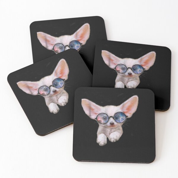 Item preview, Fennec Fox Puppy In Round Retro Galaxy Eyeglass designed and sold by patsa4.