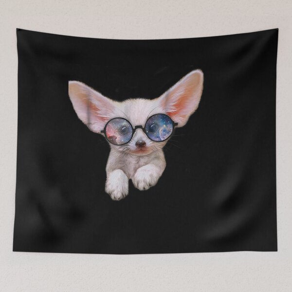 Item preview, Fennec Fox Puppy In Round Retro Galaxy Eyeglass designed and sold by patsa4.