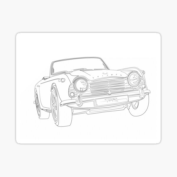 Triumph TR4 White Vinyl Wall Art Sticker