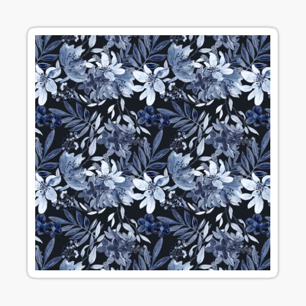 Item preview, Midnight Blue Flower Garden designed and sold by J Marielle Designs.