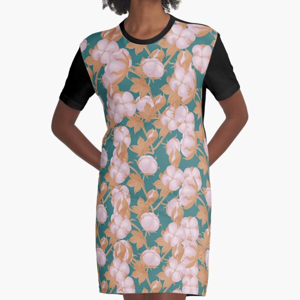 Cotton flower Graphic T-Shirt Dress