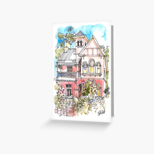 The Pink House on George St Greeting Card