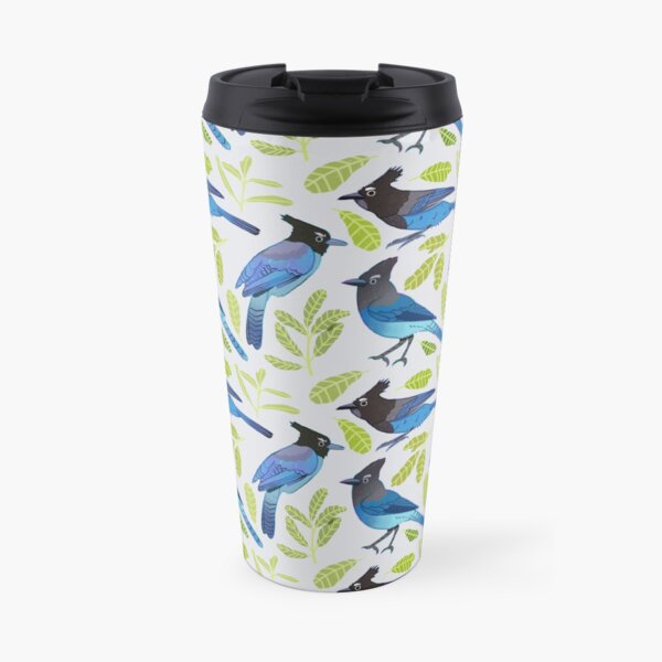 ECO FRIENDLY BAMBOO Blue Tit Bird Design Reusable Travel Coffee Tea Mug Cup 