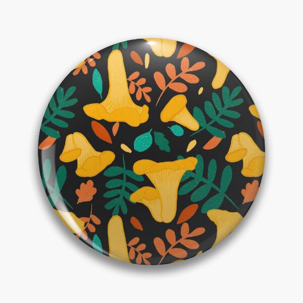 Item preview, Chanterelle Mushroom Pattern - Dark Gray Background designed and sold by lifescience.