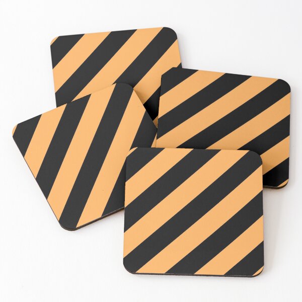 Item preview, Mid-tone Orange and Black Diagonal Stripe Pattern Pairs 2022 Trending Color (Hue / Shade / Colour) Pantone Marigold 14-1050 designed and sold by ColorOfTheYears.
