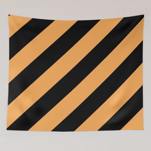 Item preview, Mid-tone Orange and Black Diagonal Stripe Pattern Pairs 2022 Trending Color (Hue / Shade / Colour) Pantone Marigold 14-1050 designed and sold by ColorOfTheYears.