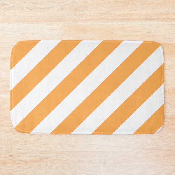 Item preview, Mid-tone Orange and White Diagonal Stripe Pattern Pairs 2022 Trending Color (Hue / Shade / Colour) Pantone Marigold 14-1050 designed and sold by ColorOfTheYears.
