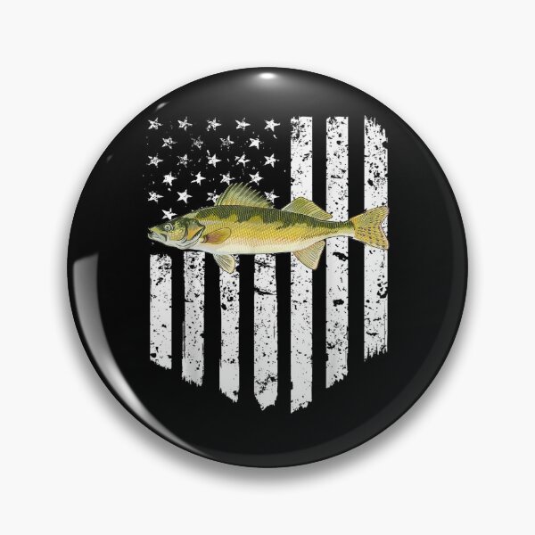 Item preview, Black White American Flag Walleye 4th Of July Fish designed and sold by tolivia.
