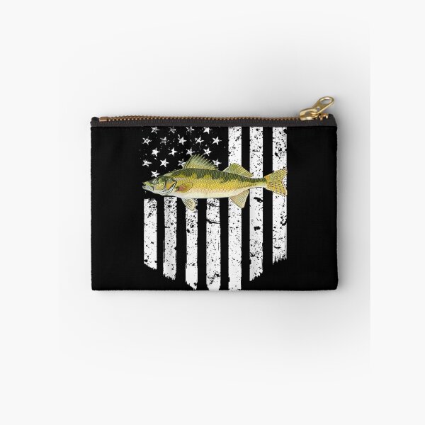 Item preview, Black White American Flag Walleye 4th Of July Fish designed and sold by tolivia.