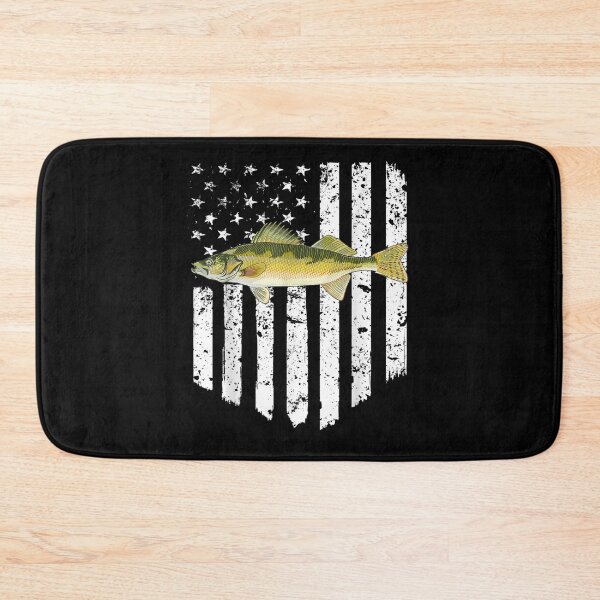 Item preview, Black White American Flag Walleye 4th Of July Fish designed and sold by tolivia.