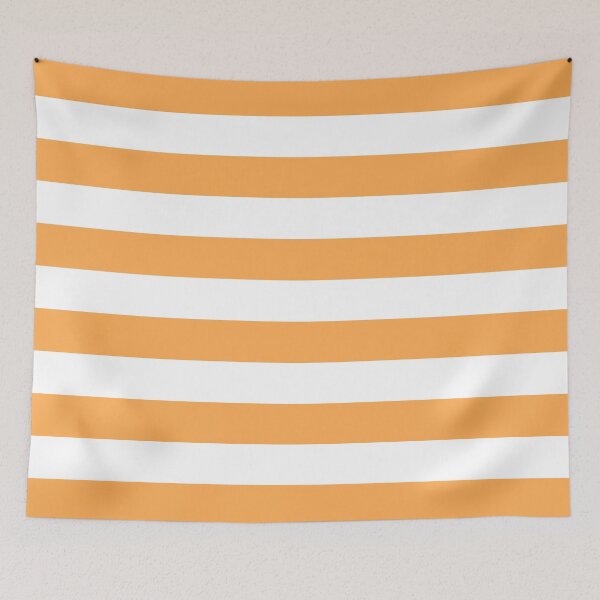 Item preview, Orange and White Horizontal Stripe Pattern Pairs 2022 Trending Color (Hue / Shade / Colour) Pantone Marigold 14-1050 designed and sold by ColorOfTheYears.