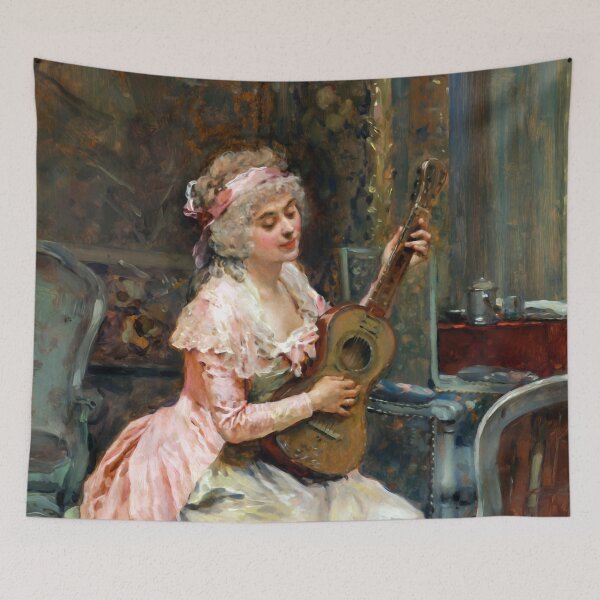 Item preview, Woman With a Guitar by Raimundo Madrazo designed and sold by academic-art.