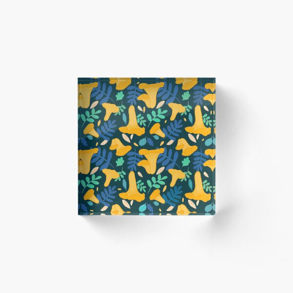 Item preview, Chanterelle Mushroom Pattern - Blue Motif designed and sold by lifescience.