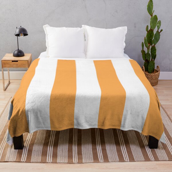 Item preview, Mid-tone Orange and White Vertical Stripe Pattern Pairs 2022 Trending Color (Hue / Shade / Colour) Pantone Marigold 14-1050 designed and sold by ColorOfTheYears.