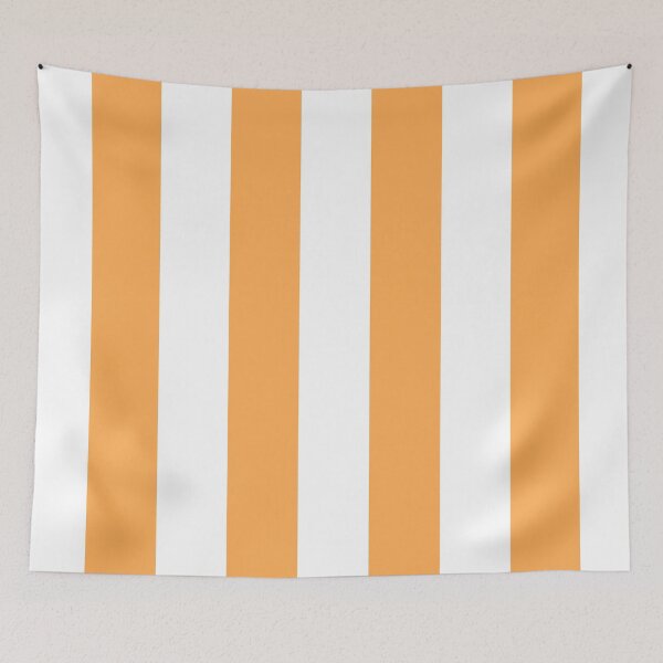 Item preview, Mid-tone Orange and White Vertical Stripe Pattern Pairs 2022 Trending Color (Hue / Shade / Colour) Pantone Marigold 14-1050 designed and sold by ColorOfTheYears.