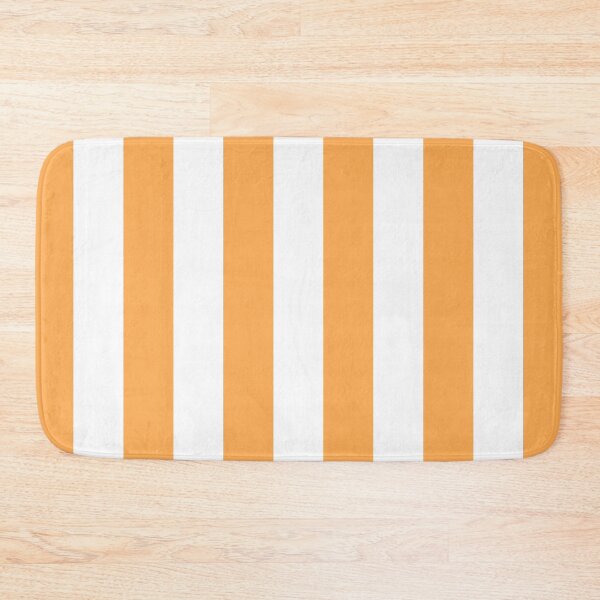 Item preview, Mid-tone Orange and White Vertical Stripe Pattern Pairs 2022 Trending Color (Hue / Shade / Colour) Pantone Marigold 14-1050 designed and sold by ColorOfTheYears.