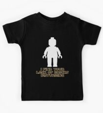 "I Find Your Lack of Bricks Disturbing" by Customize My Minifig Kids Tee
