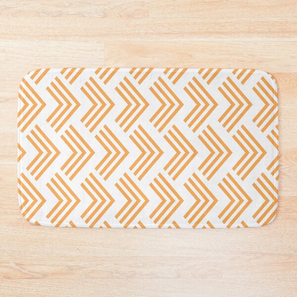 Item preview, Mid-tone Orange and White Chevron Pattern Pairs 2022 Trending Color (Hue / Shade / Colour) Pantone Marigold 14-1050 designed and sold by ColorOfTheYears.