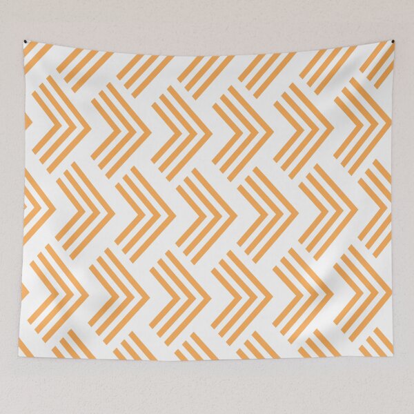 Item preview, Mid-tone Orange and White Chevron Pattern Pairs 2022 Trending Color (Hue / Shade / Colour) Pantone Marigold 14-1050 designed and sold by ColorOfTheYears.