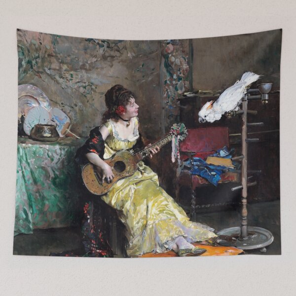 Item preview, Woman With a Parrot by Raimundo Madrazo designed and sold by academic-art.
