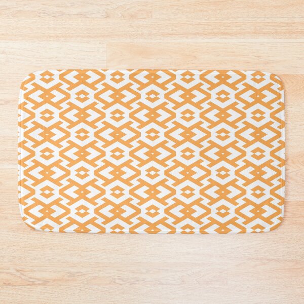 Item preview, Mid-tone Orange and White Geometric Shape Pattern Pairs 2022 Trending Color (Hue / Shade / Colour) Pantone Marigold 14-1050 designed and sold by ColorOfTheYears.