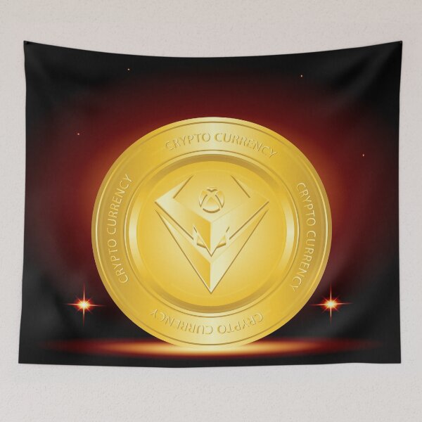 Item preview, Botxcoin crypto currency gold coin on dark background and starlight designed and sold by ZieProject.