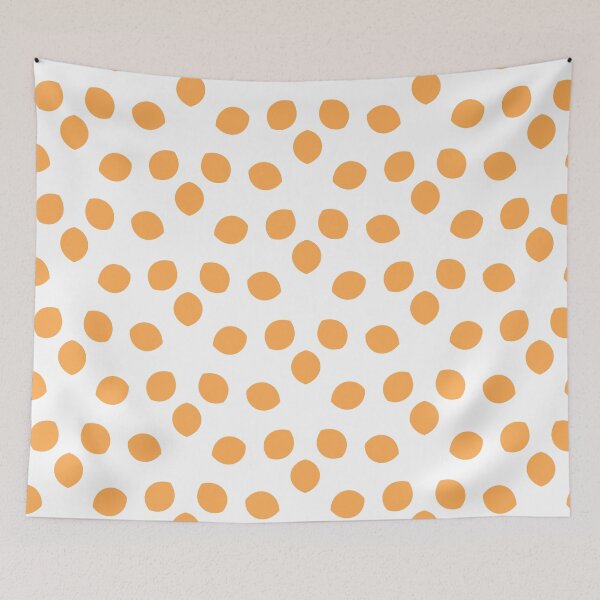Item preview, Mid-tone Orange and White Shape Ornamental Pattern Pairs 2022 Trending Color (Hue / Shade / Colour) Pantone Marigold 14-1050 designed and sold by ColorOfTheYears.