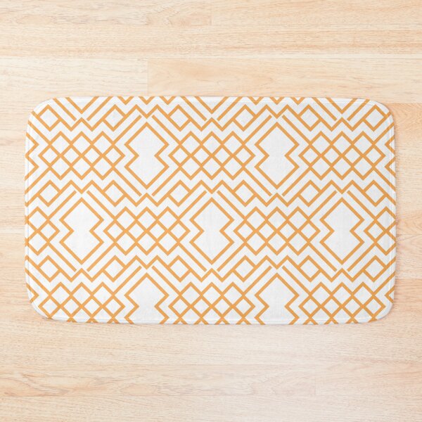 Item preview, Mid-tone Orange and White Geometric Shape Pattern Pairs 2022 Trending Color (Hue / Shade / Colour) Pantone Marigold 14-1050 designed and sold by ColorOfTheYears.