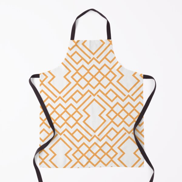 Item preview, Mid-tone Orange and White Geometric Shape Pattern Pairs 2022 Trending Color (Hue / Shade / Colour) Pantone Marigold 14-1050 designed and sold by ColorOfTheYears.
