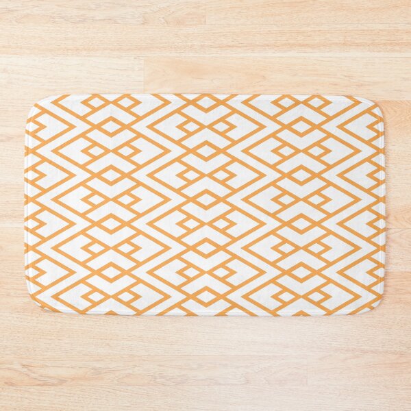 Item preview, Mid-tone Orange and White Diamond Shape Pattern Pairs 2022 Trending Color (Hue / Shade / Colour) Pantone Marigold 14-1050 designed and sold by ColorOfTheYears.