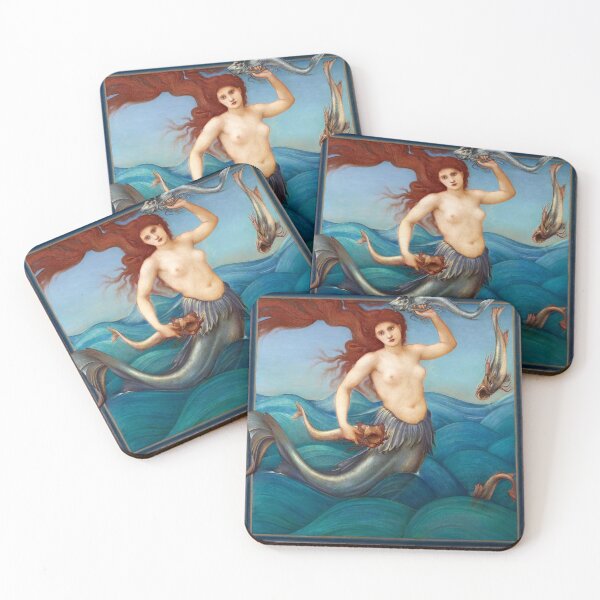 Item preview, A Sea-Nymph (1881) painting in high resolution by Sir Edward Burne–Jones designed and sold by LenaShines.