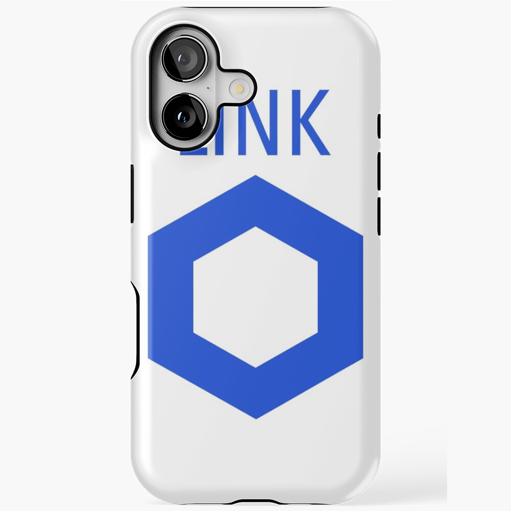 Chainlink crypto Ticker. LINK crypto token logo. Chainlink merch. 