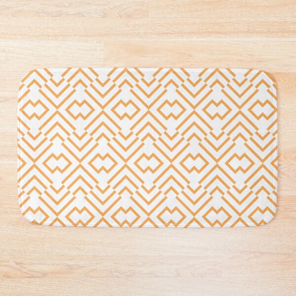 Item preview, Mid-tone Orange and White Art Deco Shape Pattern Pairs 2022 Trending Color (Hue / Shade / Colour) Pantone Marigold 14-1050 designed and sold by ColorOfTheYears.