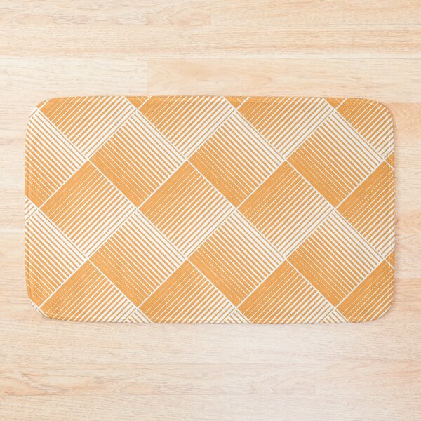 Item preview, Mid-tone Orange and White Mosaic Stripe Pattern Pairs 2022 Trending Color (Hue / Shade / Colour) Pantone Marigold 14-1050 designed and sold by ColorOfTheYears.