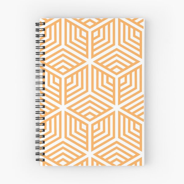 Item preview, Mid-tone Orange and White Cube Geometric Pattern Pairs 2022 Trending Color (Hue / Shade / Colour) Pantone Marigold 14-1050 designed and sold by ColorOfTheYears.