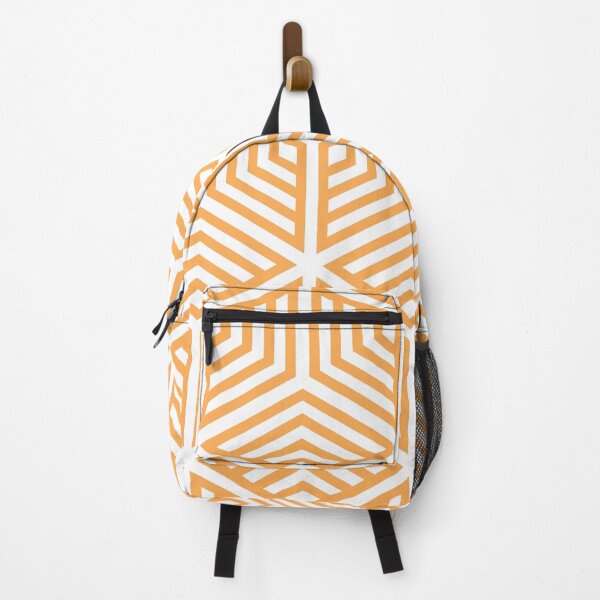 Item preview, Mid-tone Orange and White Cube Geometric Pattern Pairs 2022 Trending Color (Hue / Shade / Colour) Pantone Marigold 14-1050 designed and sold by ColorOfTheYears.