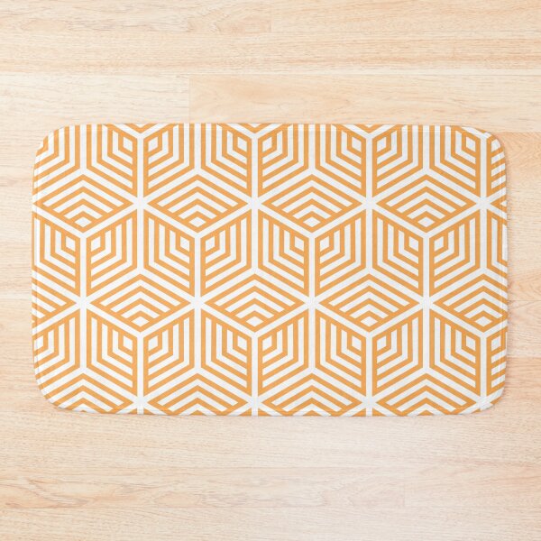 Item preview, Mid-tone Orange and White Cube Geometric Pattern Pairs 2022 Trending Color (Hue / Shade / Colour) Pantone Marigold 14-1050 designed and sold by ColorOfTheYears.