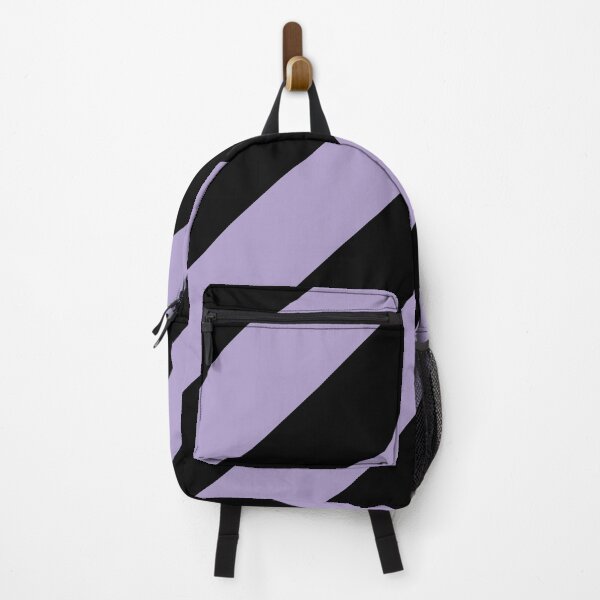 Item preview, Pastel Purple and Black Diagonal Stripe Pattern Pairs 2022 Trending Color (Hue / Shade / Colour) Pantone Purple Rose 15-3716 designed and sold by ColorOfTheYears.