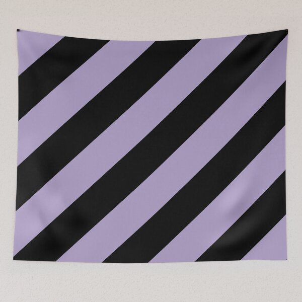 Item preview, Pastel Purple and Black Diagonal Stripe Pattern Pairs 2022 Trending Color (Hue / Shade / Colour) Pantone Purple Rose 15-3716 designed and sold by ColorOfTheYears.