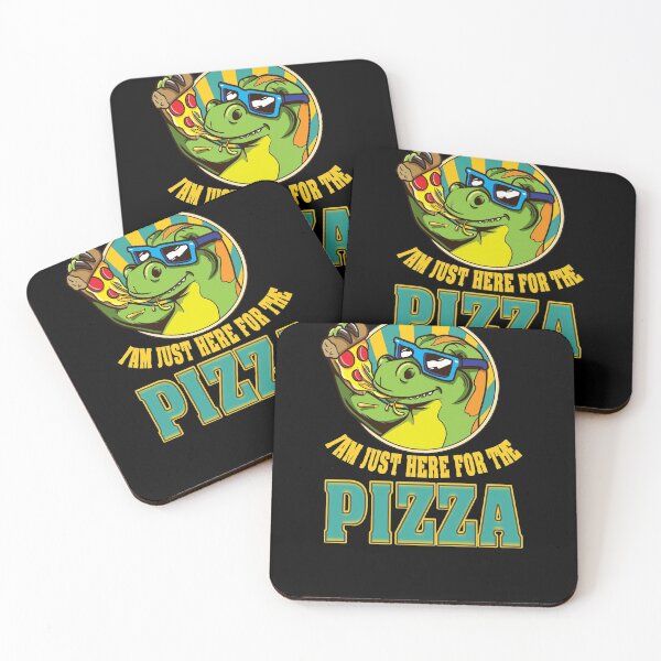 Item preview, I'm just here for the pizza Pizza Dinosaurir with glasses designed and sold by Cedinho.