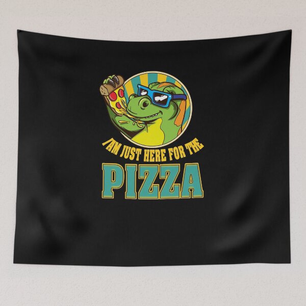 Item preview, I'm just here for the pizza Pizza Dinosaurir with glasses designed and sold by Cedinho.