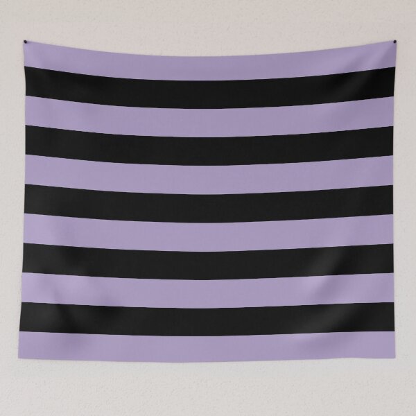 Item preview, Pastel Purple and Black Horizontal Stripe Pattern Pairs 2022 Trending Color (Hue / Shade / Colour) Pantone Purple Rose 15-3716 designed and sold by ColorOfTheYears.